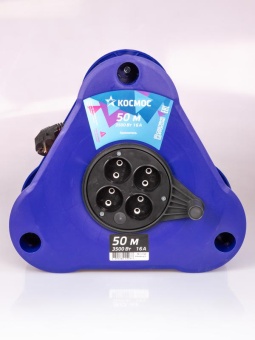 Удлинитель на треугольной катушке 4х50м без заземл. 16А IP44 3.5кВт ПВС 2х2.5 УКП КОСМОС YKTKsm50m-4g(2.5)