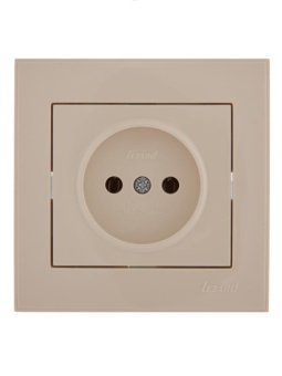 Розетка 1-м СП Rain 16А IP20 без заземл. керамика крем. LEZARD 703-0303-121