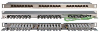 Патч-панель PPHD-19-24-8P8C-C6-SH-110D высокой плотн. 19 дюйм 0.5U 24 порта RJ45 кат. 6 Dual IDC экран. Hyperline 46091