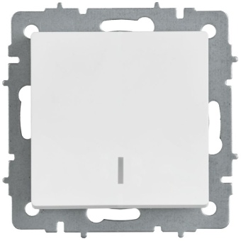 Выключатель проходной 1-кл. СП BRITE ВС10-1-7-БрАБ 10А с индикацией механизм арктич. бел. IEK BR-V12-1-10-K91