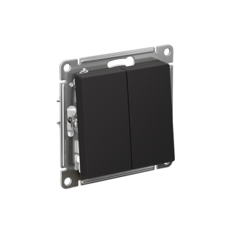 Выключатель 2-кл. AtlasDesign (сх. 5) 10AX быстрозажим. клем. механизм карбон SE ATN001051S