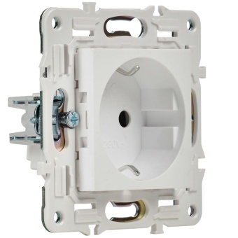 Розетка SKANDY 16А с заземл. защ. шторки безвинт. крепл. SK-R06W арктич. бел. IEK SK-R14-16-1-K01