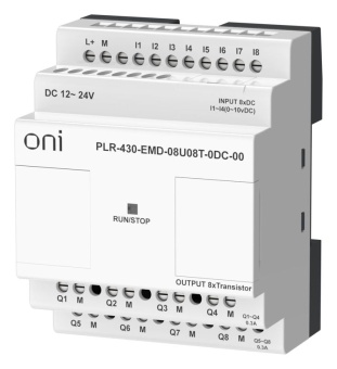 Модуль расширения входов выходов ПЛК 430 4 DI 4 UI (0-10В/DI) 8 TO 24В DC ONI PLR-430-EMD-08U08T-0DC-00