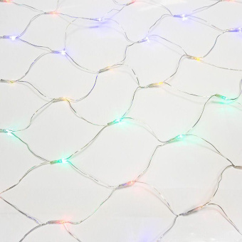 Гирлянда светодиодная "Сеть" 1.8х1.5м 180LED мультиколор 15Вт 220В IP20 с контроллером 8 режимов провод ПВХ прозр. Neon-Night 215-139