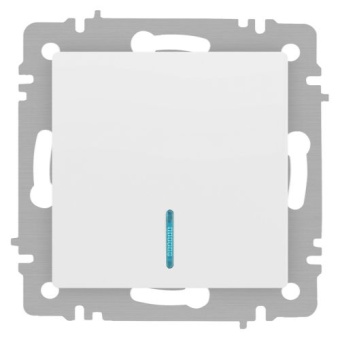 Выключатель 1-кл. СП Accent 6-102-01М 10А IP20 250В с подсветкой AL/CU бел. матов. Intro Б0063466