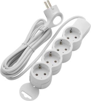 Удлинитель 4х3м с заземл. 10А IP20 ПВС 3х0.75 REV 32012 0