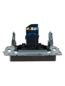 Розетка компьютерная СП RJ45 кат.6 BRITE РК11-БрС механизм сталь IEK BR-K10-2-K46