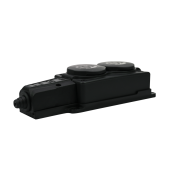Колодка удлинителя 2-м MultiSet 16А 250В IP44 с заземл. каучук черн. SE MST4102BK