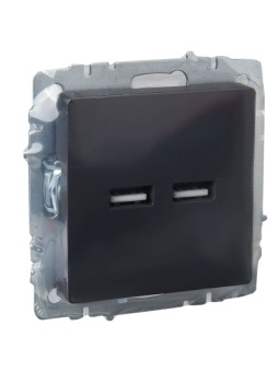 Розетка BRITE USB A+A 3.1А РЮ10-1-БрГ механизм графит IEK BR-U21-D31-K53