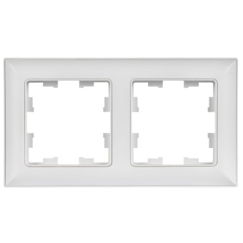Рамка 2-м BRITE РУ-2-БрАБ арктич. бел./бел. IEK BR-M22-12-K91