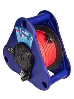 Удлинитель на треугольной катушке 4х30м 16А IP44 УКП 3500Вт ПВС 2х2.5 КОСМОС YKTKsm30m-4g(2.5)IP