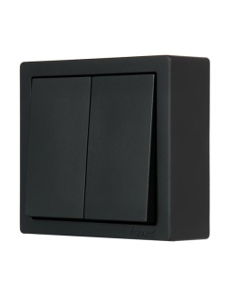 Выключатель 2-кл. ОП LETO черн. бархат LEZARD 752-4200-101