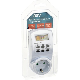 Таймер недельный электронный с заземл. 1.8кВт бел. REV 66989 6