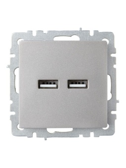 Розетка BRITE USB A+A 3.1А РЮ10-1-БрС механизм сталь IEK BR-U21-D31-K46