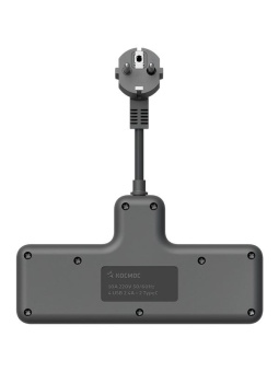Удлинитель с сетевым фильтром 3х0.3м 10А 2USB + 1USBC 2500Вт ПВС 3х1 компакт черн. КОСМОС FRKsm0.3m-3g(B)USB