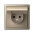 Розетка ArtGallery 16А IP20 с заземл. защ. шторки с крышкой механизм шампань SE GAL000546