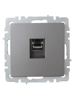 Розетка компьютерная СП RJ45 кат.6 BRITE РК11-БрС механизм сталь IEK BR-K10-2-K46