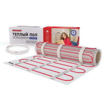 Комплект "Теплый пол" (мат) двухжил. 300Вт 0.5х4м 2кв.м Classic RNX-2-300 с экраном Rexant 51-0504-2