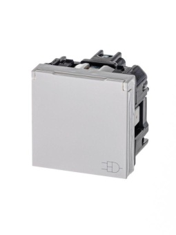 Розетка 1-м СП 2мод. Zenit 16А IP21 250В с заземл. Schuko защ. шторки с крышкой механизм альп. бел. ABB 2CLA228810N1101
