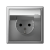 Розетка ArtGallery 16А IP44 с заземл. защ. шторки с крышкой механизм алюм. SE GAL440346