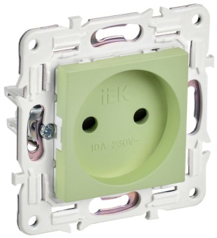 Розетка SKANDY 10А без заземл. защ. шторки SK-R01G мятный IEK SK-R13-10-K06