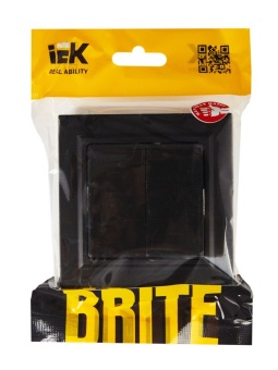 Выключатель 2-кл. СП BRITE ВСР10-2-0-БрЧ 10А в сборе черн. IEK BR-V20-0-10-K02-F