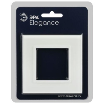 Рамка 1-м Elegance 14-5101-01М для розеток и выключателей стекло матов. бел. Эра Б0065832