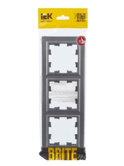 Рамка 3-м BRITE РУ-3-БрС сталь IEK BR-M32-K46