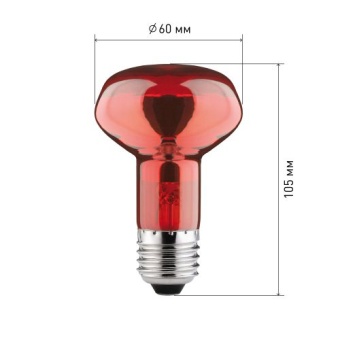 Излучатель тепловой (лампа инфракрасная) ИКЗК 230-60 R63 60Вт Е27 для обогрева животных и освещения КЭЛЗ Б0057281