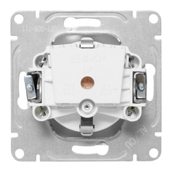 Розетка СП Эпика 16А с заземл. защ. шторки механизм бел. EKF UP1-SOW-111