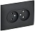 Розетка 2-м SKANDY 10А без заземл. без защ. шторок в сборе SK-R10G графит IEK SK-R20-10-K53-F