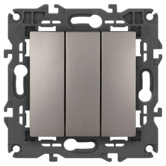 Выключатель 3-кл. Elegance 14-1107-16 250В 10АХ титан Эра Б0065799