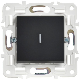 Выключатель проходной 1-кл. SKANDY 10А SK-V08Bl с индикацией черн. IEK SK-V12-1-10-K02