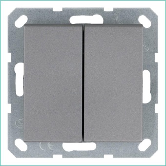 Переключатель проходной 2-кл. 10А IP20 механизм алюм. Jasmart G3022S