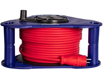 Удлинитель на треугольной катушке 4х50м 16А IP44 УКП 3500Вт КГ 2х2.5 КОСМОС YKTK50m-4g(2.5)KG-IP