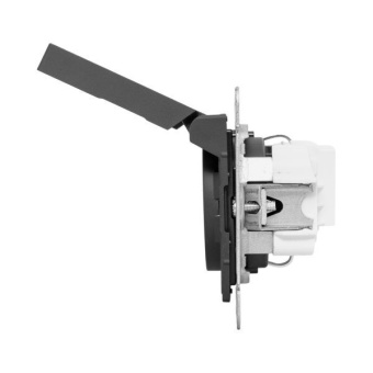 Розетка СП Эпика 16А IP44 с заземл. защ. шторки с крышкой механизм черн. EKF UP1-SOB-111-44