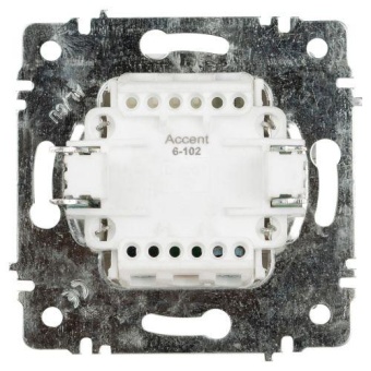 Выключатель 1-кл. СП Accent 6-102-01 10А IP20 250В с подсветкой AL/CU бел. Intro Б0063445
