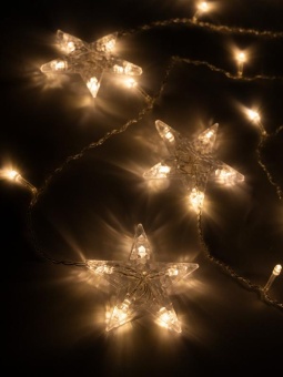 Гирлянда Бахрома "Арка" (с насадками-звездами) ICLD136WW-C-ST 136LED 2.5х1.2м 8режимов IP20 тепл. бел. SHLights 4690601054234