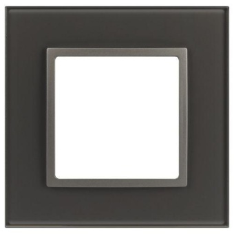 Рамка 1-м Elegance 14-5101-16 для розеток и выключателей стекло титан Эра Б0065833