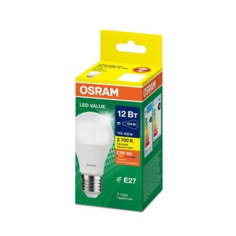 Лампа светодиодная LED G4 Value LVCLA100 12W/927 CRI95 12Вт 2700К 1200лм грушевидная матов. E27 170-250В OSRAM 4058075578975