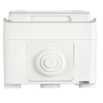 Розетка ОП Форс РСб20-3-ФБ 16А IP54 с заземл. защ. шторки бел. IEK ERS12-K01-16-54-DC