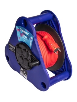 Удлинитель на треугольной катушке 4х30м 16А IP44 УКП 3500Вт КГ 2х2.5 КОСМОС YKTK30m-4g(2.5)KG-IP