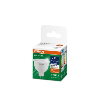 Лампа светодиодная LED G4 Value LVMR1675 7W/940 CRI95 7Вт 4000К 700лм рефлектор прозр. GU5.3 170-250В OSRAM 4610590510030