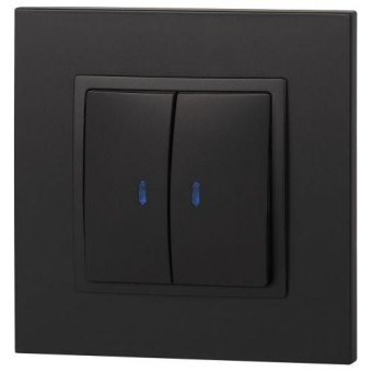 Выключатель 2-кл. СП Elegance 14-1105-05 10А IP20 250В 10AX с подсветкой механизм антрацит Эра Б0034241