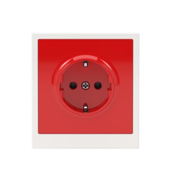 Розетка силовая KANT 2P+E без шторки красн. сатин DKC 7001033