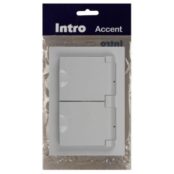 Розетка 2-м СП Accent 6-210-01 16А IP44 250В 2P+E Schuko с крышками защ. шторки AL/CU бел. Intro Б0063577