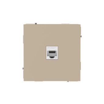 Розетка компьютерная 1-м KANT RJ45 кат.6A без шторки ванильн. марципан DKC 7015673