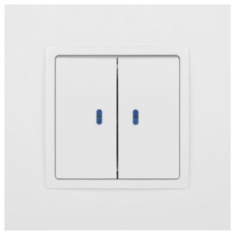 Выключатель 2-кл. СП Elegance 14-1105-01 10А IP20 250В 10AX с подсветкой механизм бел. Эра Б0034237