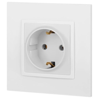 Розетка Elegance 14-2101-01М 16А 250В 2P+E Schuko матов. бел. Эра Б0065800