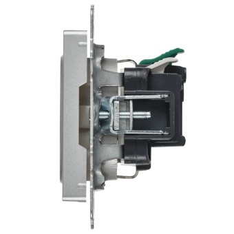 Розетка 1-м BRITE РС24-1-0-БрА 16А IP20 с заземл. с защ. шторк. безвинтов. крепл. механизм алюм. IEK BR-R14-16-1-K47